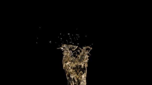 Orange Water Splash Slow Motion Isolated Black — Stock Video