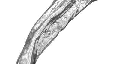 Beyaz arka planda, beyaz arka planda akan sıvı gümüş