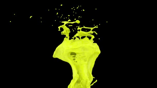 Abstract Licht Groen Verf Splash Super Slow Motion Geïsoleerd Zwart — Stockvideo