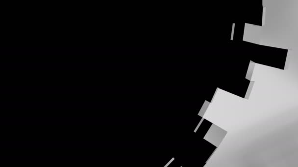 Achtergrond Animatie Van Circulaire Ontvouwende Metalen Elementen Naar Linker Bovenhoek — Stockvideo