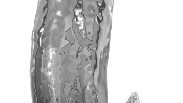 液态金属在圆形运动中流动的侧视图 在白色背景上 — 图库视频影像