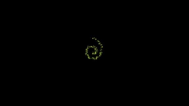 Fly Mystic Spiral Made Green Glowing Orbs Black Background — Stock Video