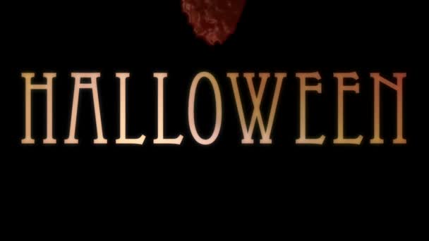 Pomyśl Krew Płynąca Nad Tekstem Halloween — Wideo stockowe