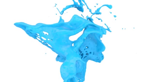 Close Weergave Van Licht Blauwe Verf Splash Dynamische Super Slow — Stockvideo