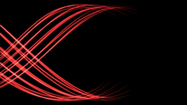 Красные Светящиеся Линии Рисуют Абстрактную Форму Глаза — стоковое видео