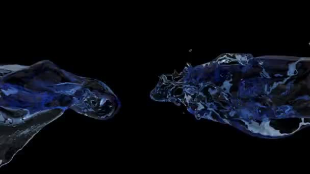 anneau d'éclaboussures d'eau bleue et coulant au ralenti 