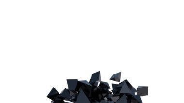 Soyut harekette parlak piramitlerin modern arka planı. 