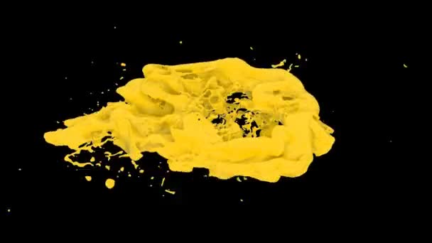 Anel Horizontal Cor Amarela Transforma Turbulentamente Gota — Vídeo de Stock