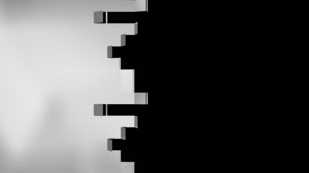 展開する金属要素の背景アニメーション 左から右へ 黒で分離 — ストック動画