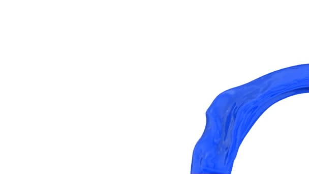 Fließende Farbe Hintergrund Blaue Farbe Auf Weißem Hintergrund — Stockvideo