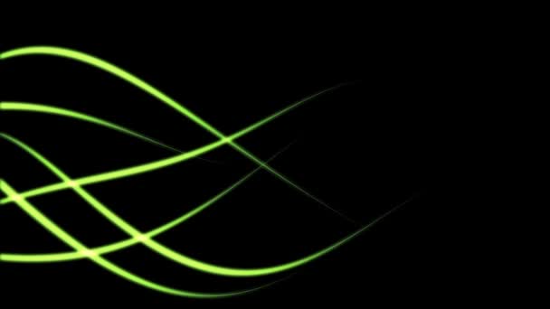 Arrière-plan de lignes vertes brillantes qui coulent d'un côté à l'autre .