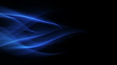 Soyut buz mavisi ışık dalgalarının kavisli hareketle, siyah üzerinde serin arka planı