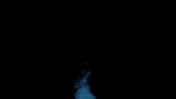 Tajemnicze Niebieskie Świecące Pęcherzyki Rosnąco Rozprzestrzeniające Czarnym Tle — Wideo stockowe