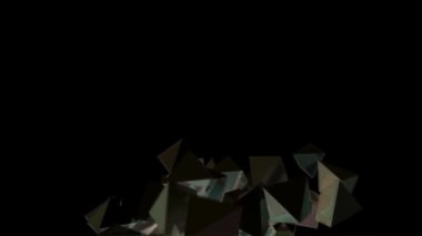 Soyut hareket te parlayan piramitlerin modern geometrik tasarım arka planı. 