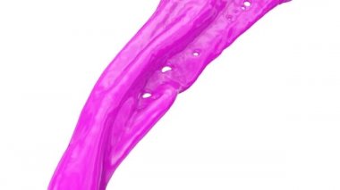 Dalgalı akan pembe renk, beyaz arka plan üzerinde izole