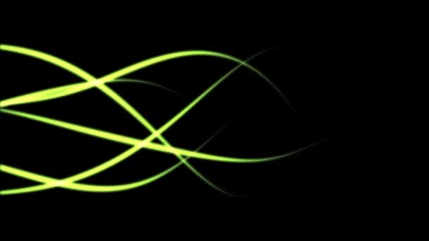 Green Glowing Lines Dynamic Motion Flowing One Side Other — Stock Video