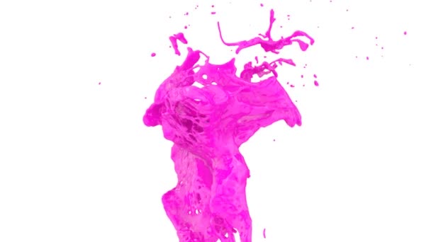 Couleur rose éclaboussures abstraites au ralenti, isolé sur blanc .