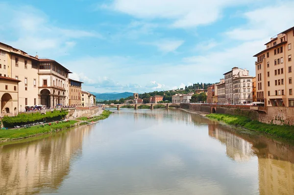 Ponte Alle Grazie Ponte Medieval Sobre Rio Arno Florença Toscana — Fotografia de Stock