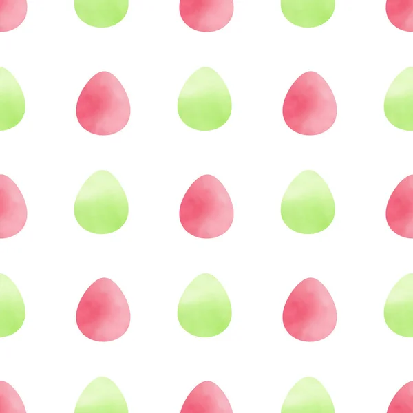 Pattern with green and pink eggs — Stock Vector