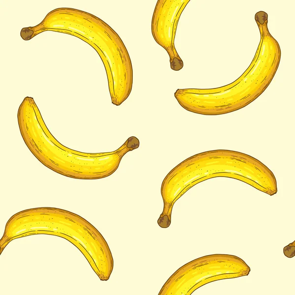 Yellow seamless pattern with bananas — 스톡 벡터