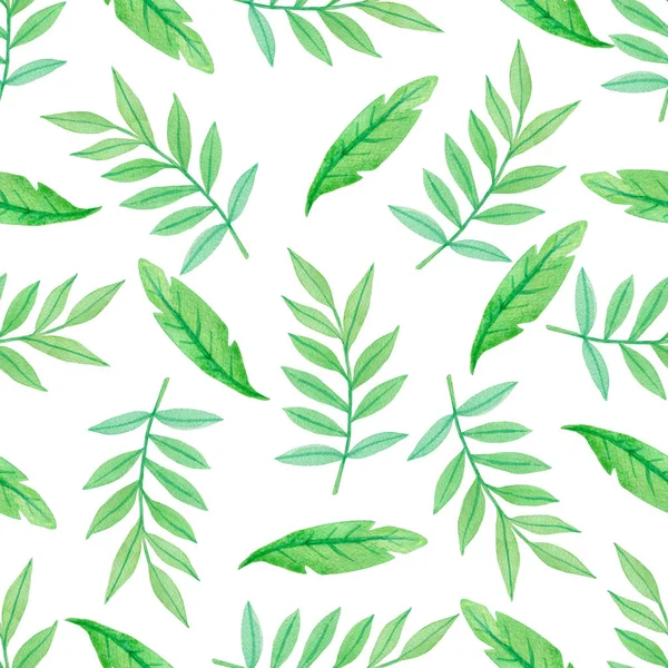緑の水彩画のシームレスなパターン — ストック写真