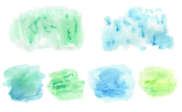 緑と青の水彩画 — ストック写真