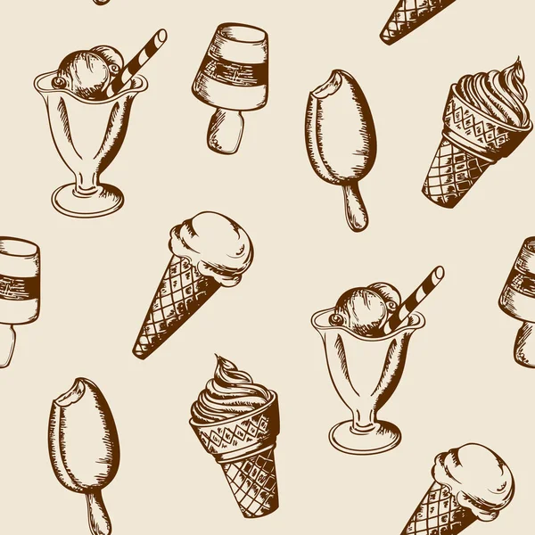 Helado patrón sin costura — Archivo Imágenes Vectoriales