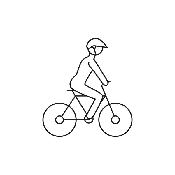 Doodle motorista con el icono del casco — Vector de stock