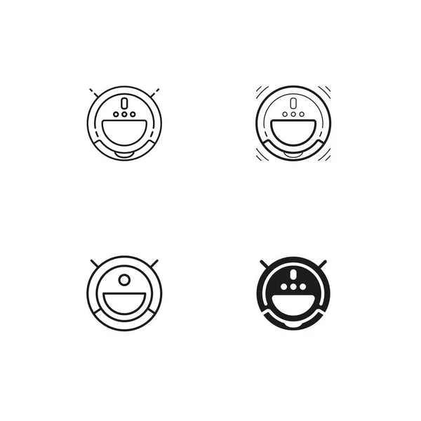 Robotic vacuum cleaner icons collection — Stock Vector