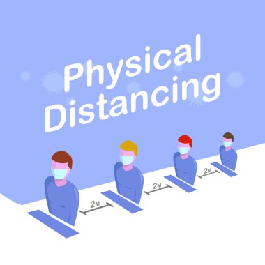 Yeni normal kavram ve fiziksel uzaklık ilkeleri. Koronavirüs 'ün toplum sağlığını tehlikeye atmaması için maske takmaları tavsiye edildi. Mesafeyi koru ve alışveriş kuyruğuyla aynı sırada bekle..