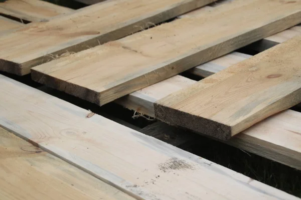 Stack the boards in lumber mill Royalty Free Stock Photos