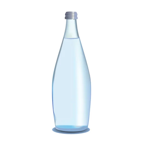 Vector Glazen Fles Water Mineraal Water — Stockvector