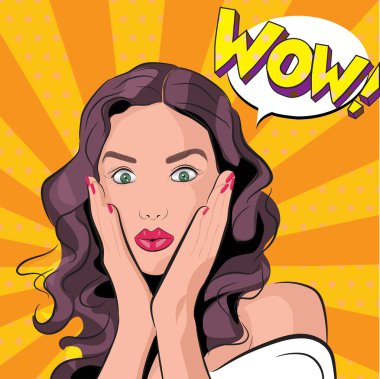 Pop art vektör hayran kadın