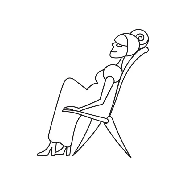 Mujer embarazada en una silla — Vector de stock