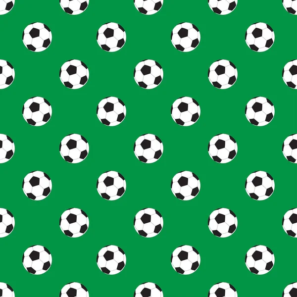 Patrón sin costura vectorial con pelota de fútbol — Vector de stock