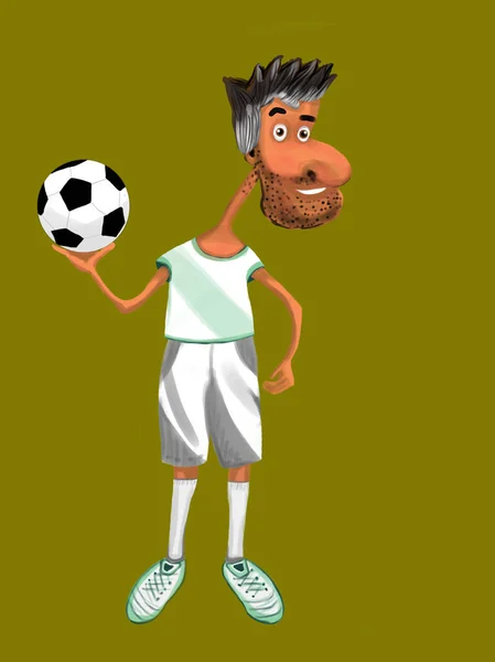 Barbudo jugando al fútbol — Foto de Stock