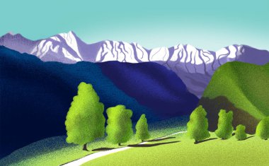 Dijital dağ manzarası