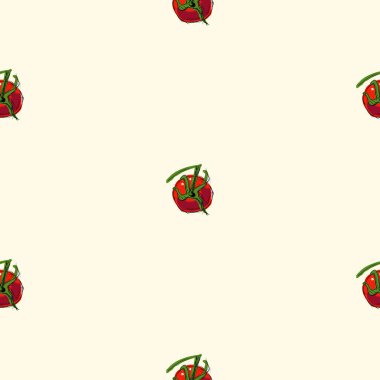 Vektör seamless modeli ile kırmızı olgun domates