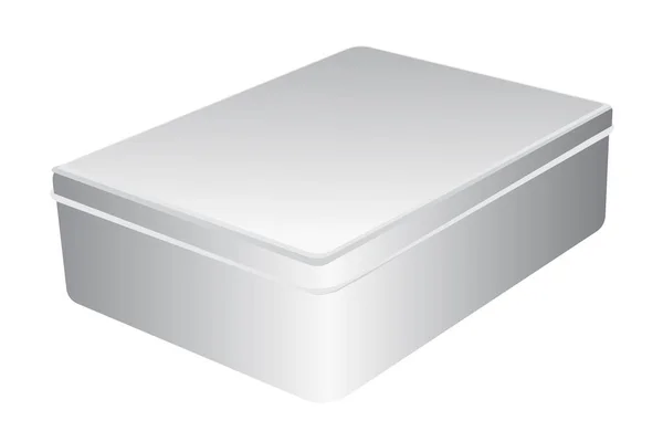 Διάνυσμα emplate μέταλλο κλειστό κουτί. Συσκευασία δώρου — Διανυσματικό Αρχείο