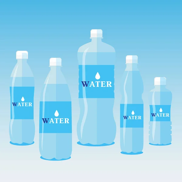 Διάνυσμα Μπουκάλια Του Καθαρού Νερού Διαφορετικά Μεγέθους Μπουκάλια Eps — Διανυσματικό Αρχείο