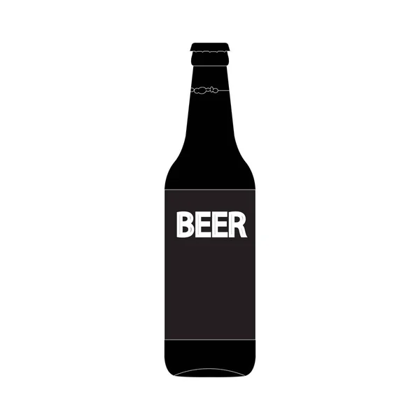 Single Beer Bottle Isolated White Background Eps — Stock Vector