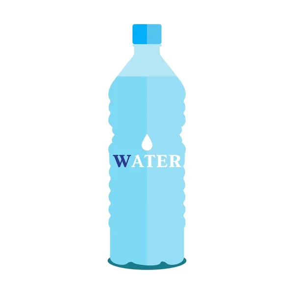 Vektor Kleine Flasche Reinen Wassers Auf Weißem Hintergrund Folge — Stockvektor