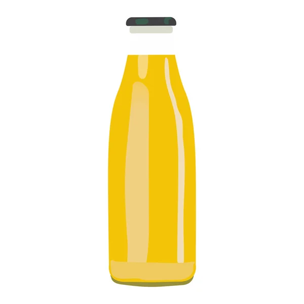 Single Orange Juice Bottle White Background Eps — Stock Vector