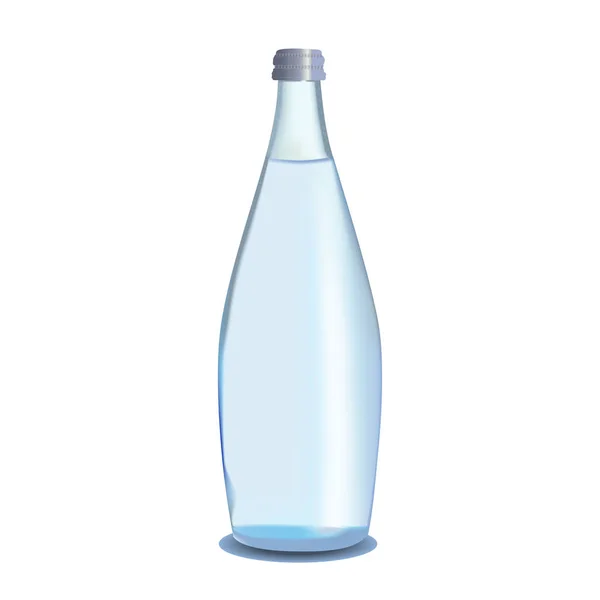 Vector Glazen Fles Water Mineraal Water — Stockvector