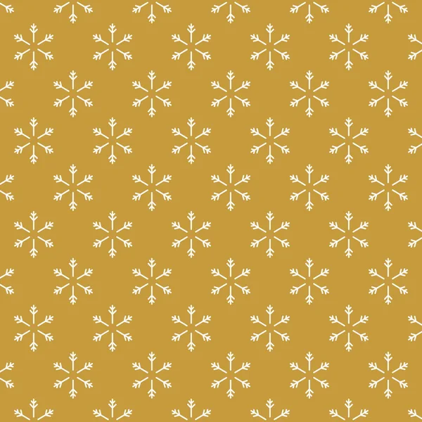 Goldenen Hintergrund mit Schneeflocken. nahtlose Textur — Stockvektor