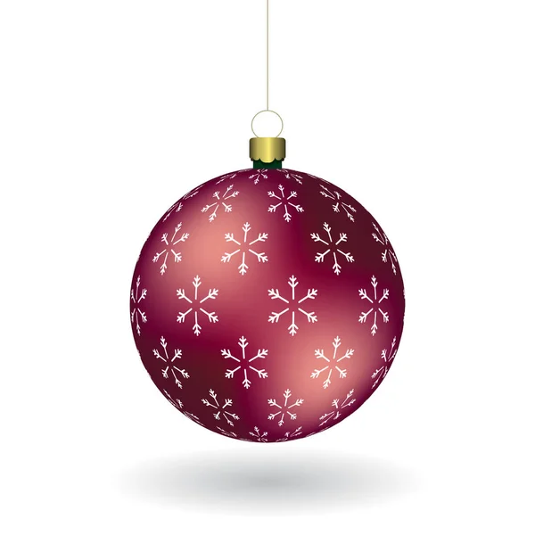 Christmass Ball Snowflakes Print Hanging Golden Chain Eps — Stockový vektor