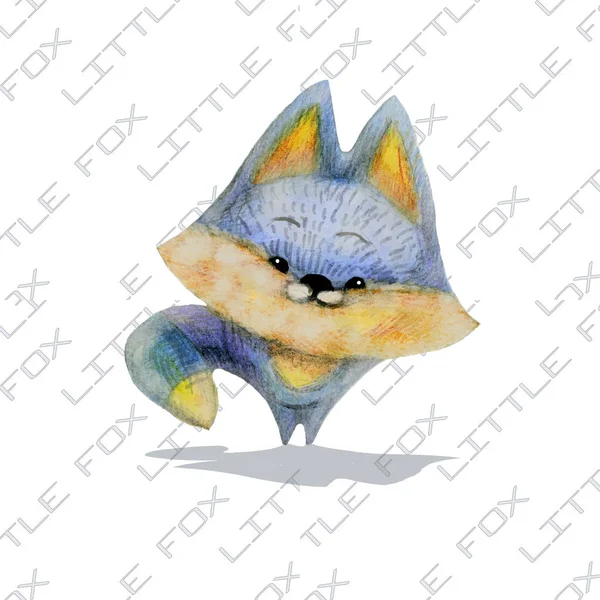 Vector Illustration Hand Drawn Little Fox Eps — Stock Vector