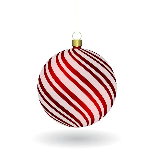 Bola vermelha de Christmass pendurada em uma corrente dourada —  Vetores de Stock