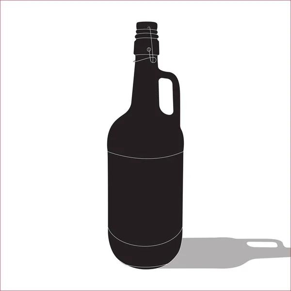 Vector Beer Wine Black Silhouette Isolated Eps — Stock Vector