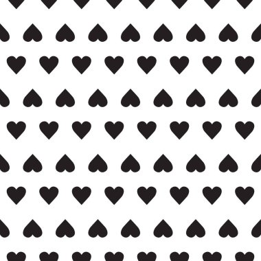 Beyaz arka plan üzerinde küçük kalpler ile vektör seamless modeli